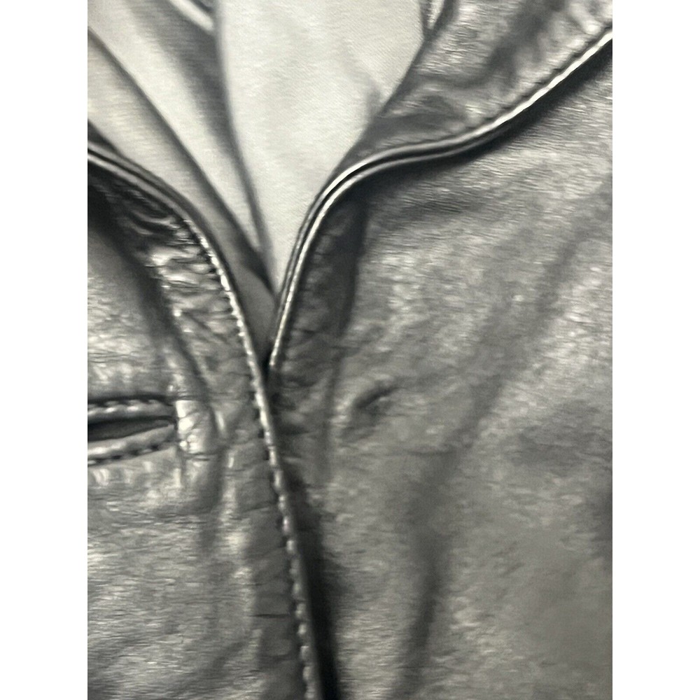 GAP Leather Blazer Womens Sz L Black Jacket Vintage 90's Y2K - Picture 10 of 10